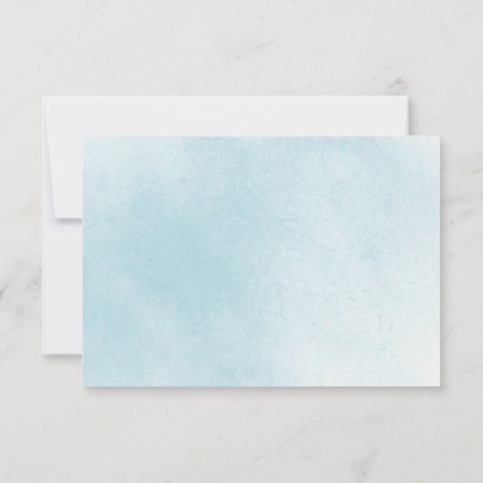 Blue Ocean & Sandy Beach Bruiloft RSVP (Achterkant)