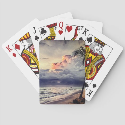 Blue Ocean Sandy Beach Zomer Pokerkaarten (Achterkant)