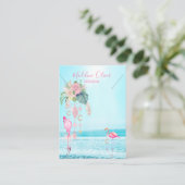Blue Ocean Scene Flamingo Ketting Display Visitekaartje (Staand voorkant)