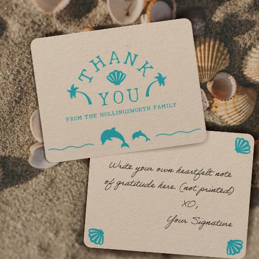 Blue Ocean Scene gepersonaliseerd Bedankkaart