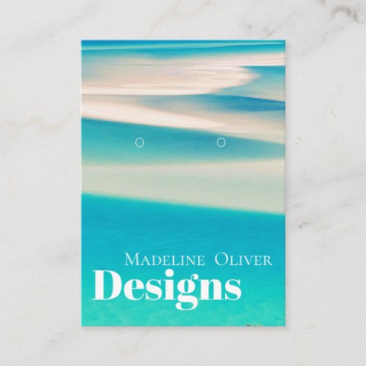 Blue Ocean Scene Modern Oorbel Display Visitekaartje (Voorkant)