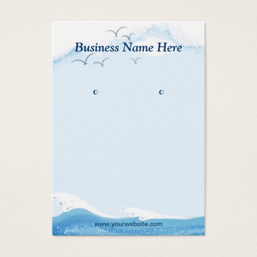 Blue Ocean Seagull - Oorbel Display Kaarten Visitekaartje (Voorkant)