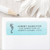 Blue Ocean Seahorse | Gepersonaliseerd retouradres Etiket (Insitu)