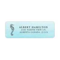 Blue Ocean Seahorse | Gepersonaliseerd retouradres
