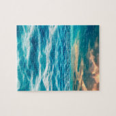 Blue Ocean Seascape Cloudy Sky Digital Painting Legpuzzel (Horizontaal)