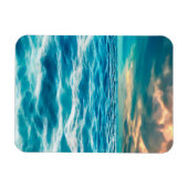 Blue Ocean Seascape Cloudy Sky Digital Painting Magneet (Horizontaal)
