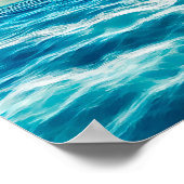 Blue Ocean Seascape Cloudy Sky Digital Painting Poster (Hoek)