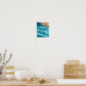 Blue Ocean Seascape Cloudy Sky Digital Painting Poster (Keuken)