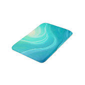 Blue Ocean Serenity Abstracte golven ontwerp Badmat (Gekanteld)