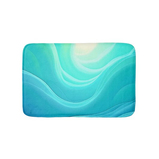 Blue Ocean Serenity Abstracte golven ontwerp Badmat (Voorkant)