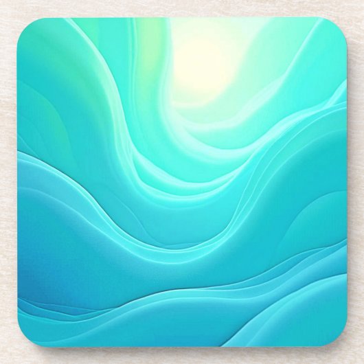 Blue Ocean Serenity Abstracte golven ontwerp Bier Onderzetter (Voorkant)