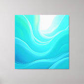 Blue Ocean Serenity Abstracte golven ontwerp Canvas Afdruk (Voorkant)