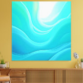Blue Ocean Serenity Abstracte golven ontwerp Canvas Afdruk (Insitu (Woonkamer))