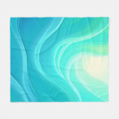 Blue Ocean Serenity Abstracte golven ontwerp Fleece Deken (Voorkant (Horizontaal))