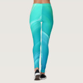 Blue Ocean Serenity Abstracte golven ontwerp Leggings (Achterkant)
