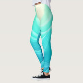 Blue Ocean Serenity Abstracte golven ontwerp Leggings (Links)
