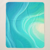 Blue Ocean Serenity Abstracte golven ontwerp Sherpa Deken (Voorkant)