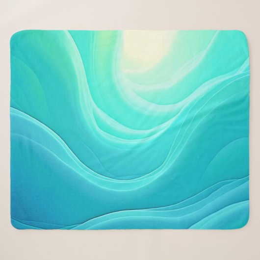 Blue Ocean Serenity Abstracte golven ontwerp Sherpa Deken (Voorkant (horizontaal))