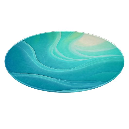 Blue Ocean Serenity Abstracte golven ontwerp Snijplank (Hoek)