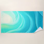 Blue Ocean Serenity Abstracte golven ontwerp Strandlaken (Voorkant)