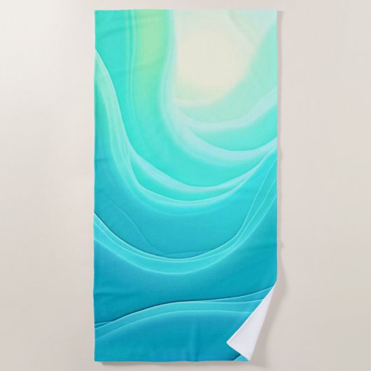 Blue Ocean Serenity Abstracte golven ontwerp Strandlaken (Voorkant)