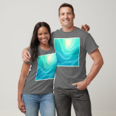 Blue Ocean Serenity Abstracte golven ontwerp T-shirt (Unisex)