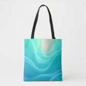 Blue Ocean Serenity Abstracte golven ontwerp Tote Bag (Voorkant)