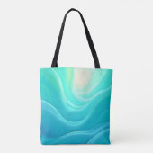 Blue Ocean Serenity Abstracte golven ontwerp Tote Bag (Achterkant)