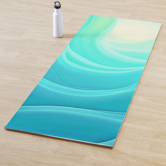 Blue Ocean Serenity Abstracte golven ontwerp Yogamat (In situ)