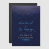 Blue Ocean Shark Wedding Magnetische Uitnodiging (Voorkant / Achterkant)