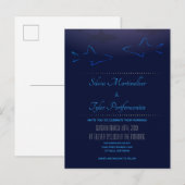 Blue Ocean Shark Wedding Uitnodiging Briefkaart (Voorkant / Achterkant)