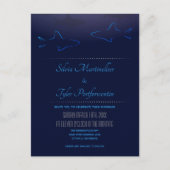 Blue Ocean Shark Wedding Uitnodiging Briefkaart (Voorkant)