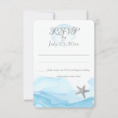 Blue Ocean Starfish Tropical Beach Wedding Kaart (Voorkant)