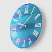 BLUE OCEAN STROKT BEACH HUUSE Roman Numbers Grote Klok (Hoek)