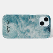Blue Ocean Summer Beach Waves Gepersonaliseerde na Case-Mate iPhone Case (Achterkant (horizontaal))