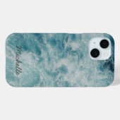 Blue Ocean Summer Beach Waves Gepersonaliseerde na Case-Mate iPhone Case (Achterkant (horizontaal))