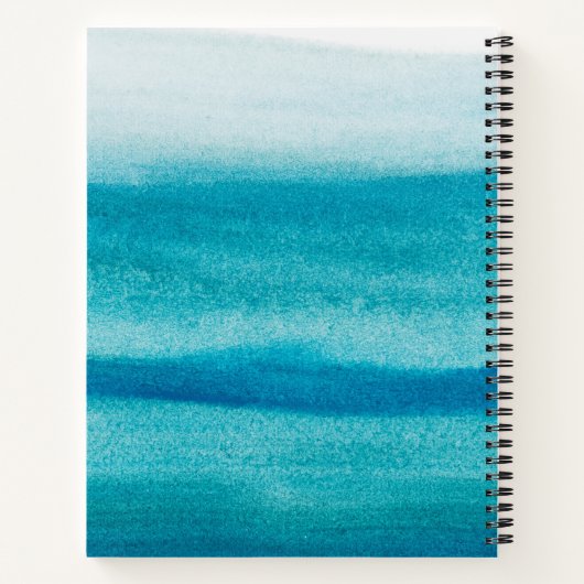 Blue Ocean Summer Vibes - Gepersonaliseerd Notitieboek (Achterkant)