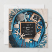 Blue Ocean-thema zwangerschapsaankondiging Kaart (Voorkant)