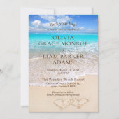 Blue Ocean Tropical Beach Destination Wedding Kaart (Voorkant)