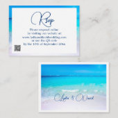 Blue Ocean Tropical Destination Wedding RSVP Notitiekaartje (Voorkant / Achterkant)