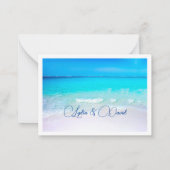 Blue Ocean Tropical Destination Wedding RSVP Notitiekaartje (Achterkant)