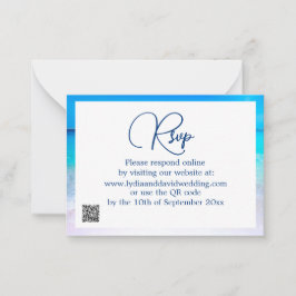 Blue Ocean Tropical Destination Wedding RSVP Notitiekaartje