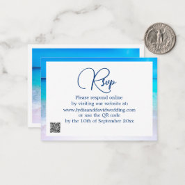 Blue Ocean Tropical Destination Wedding RSVP Notitiekaartje