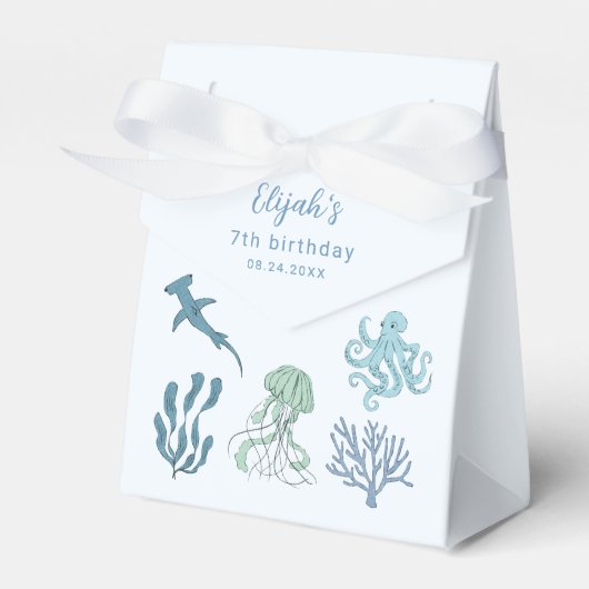Blue Ocean verjaardagsfeestje Bedankdoosjes (Voorkant Zijde)