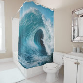 Blue Ocean Water Big Wave Surf Surfen Strand Douchegordijn (In situ)