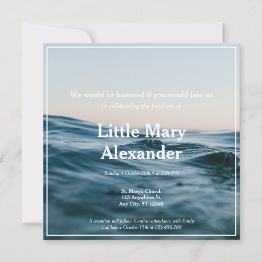 Blue Ocean Water Minimalist doop doop doop Kaart (Voorkant)