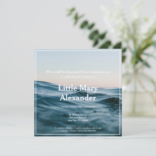 Blue Ocean Water Minimalist doop doop doop Kaart (Staand voorkant)