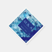 Blue Ocean Water Wedding Cocktail servet (Hoek)