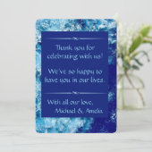 Blue Ocean Water Wedding Dank je wel kaart (Staand voorkant)