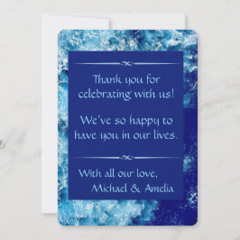 Blue Ocean Water Wedding Dank je wel kaart